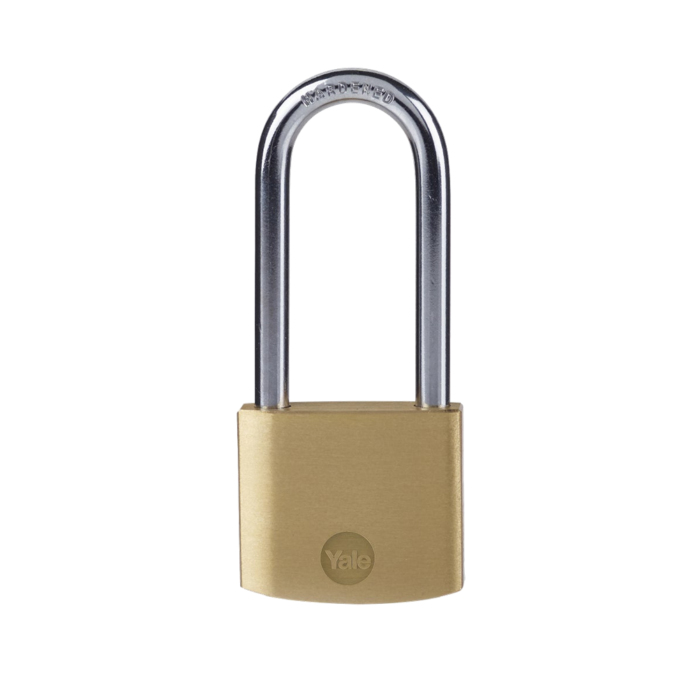 YALE Y110B Brass Long Shackle Padlock 40mm - Brass