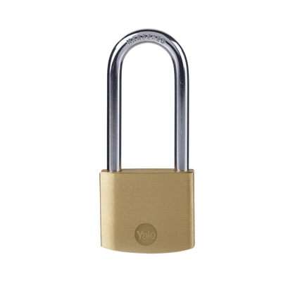 YALE Y110B Brass Long Shackle Padlock 40mm - Brass