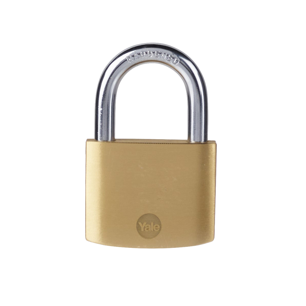 YALE Y110B Brass Open Shackle Padlock 50mm Single Keyed To Differ - Brass