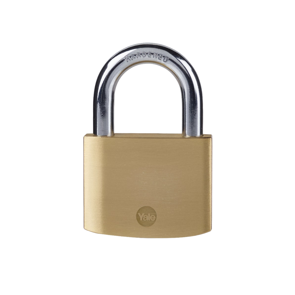 YALE Y110B Brass Open Shackle Padlock 60mm Single Keyed To Differ - Brass