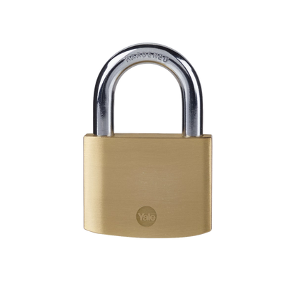 YALE Y110B Brass Open Shackle Padlock 60mm Single Keyed To Differ - Brass