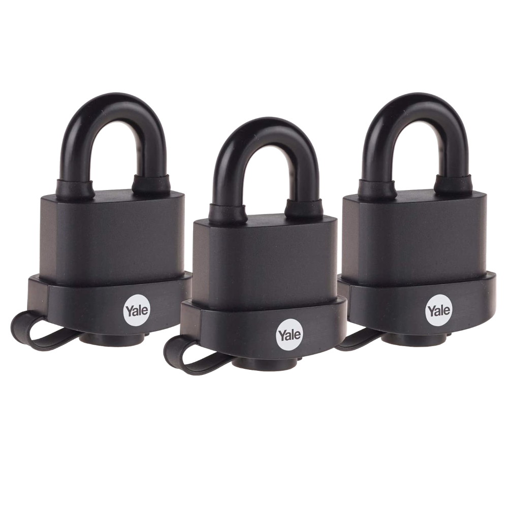 YALE Y222B 35mm High Security Trailer Padlock - Pack of 3 Pack of 3 - Black