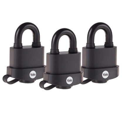 YALE Y222B 35mm High Security Trailer Padlock - Pack of 3 Pack of 3 - Black