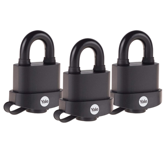 YALE Y222B 35mm High Security Trailer Padlock - Pack of 3 Pack of 3 - Black