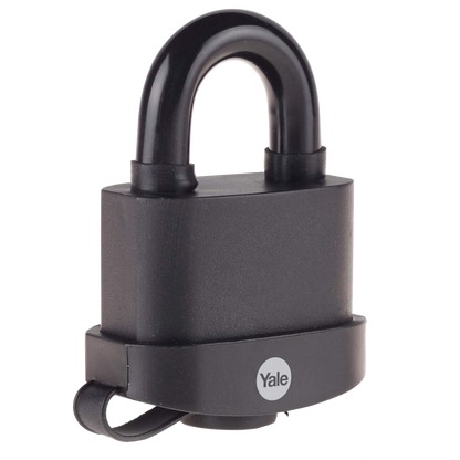 YALE Y220B High Security Open Shackle Weatherproof Padlock 61mm Pack of 1 - Black