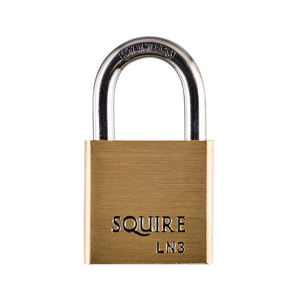 SQUIRE Lion Brass Open Shackle Padlock with Stainless Steel Shackle 30mm