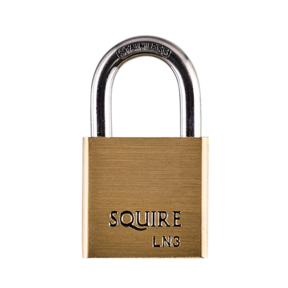 SQUIRE Lion Brass Open Shackle Padlock with Stainless Steel Shackle 30mm