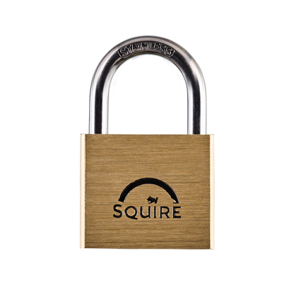 SQUIRE Lion Brass Open Shackle Padlock with Stainless Steel Shackle 40mm