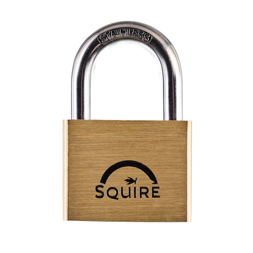 SQUIRE Lion Brass Open Shackle Padlock with Stainless Steel Shackle 50mm