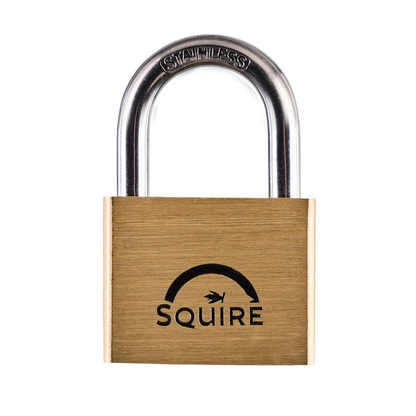 SQUIRE Lion Brass Open Shackle Padlock with Stainless Steel Shackle 50mm