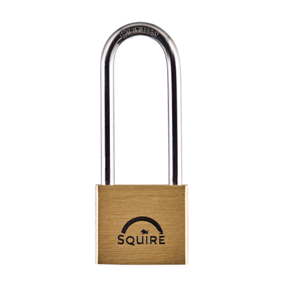 SQUIRE Lion Brass Long Shackle Padlock with Stainless Steel Shackle 40mm