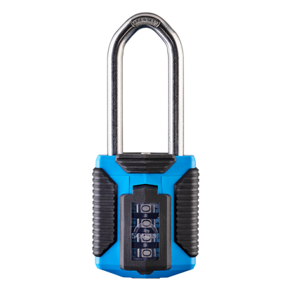 SQUIRE CP50/ATLS - All Terrain Stainless Steel Shackle Combination Padlock Long Shackle - Light Blue