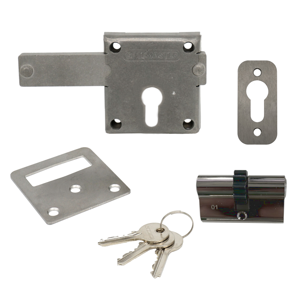 GATEMASTER Long Throw Gate Locking Bolt With Cylinder For Gates Up To 24mm Depth GLB