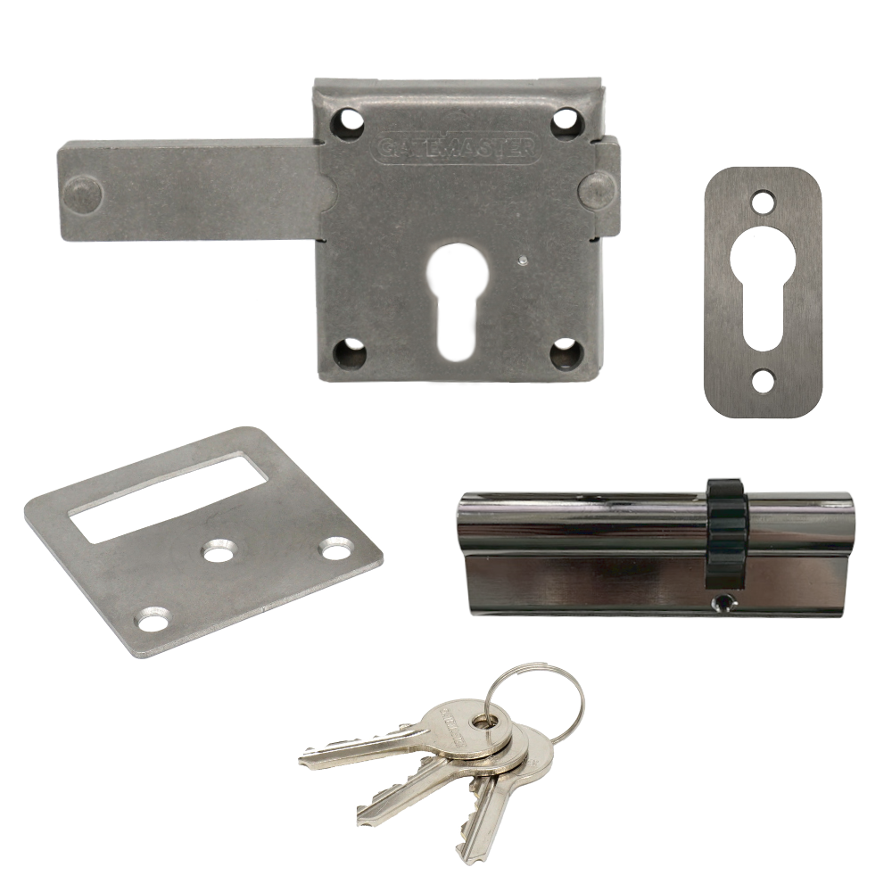 GATEMASTER Long Throw Gate Locking Bolt With Cylinder For Gates Up To 60mm Depth GLB02