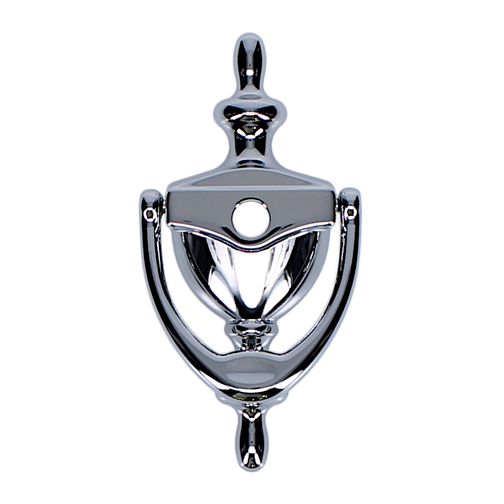 AVOCET Affinity Traditional Victorian Urn Door Knocker With Cut For Viewer Chrome Plated