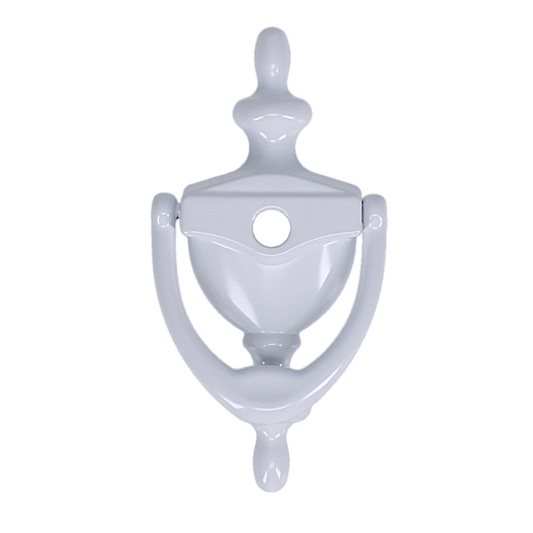 AVOCET Affinity Traditional Victorian Urn Door Knocker With Cut For Viewer White