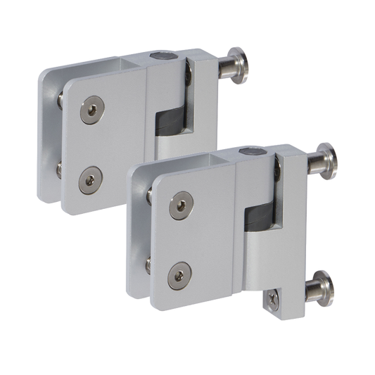 ASEC Cubicle U Bracket Gravity Hinges (1 Pair) To Suit 13mm Board Satin Anodised Aluminium