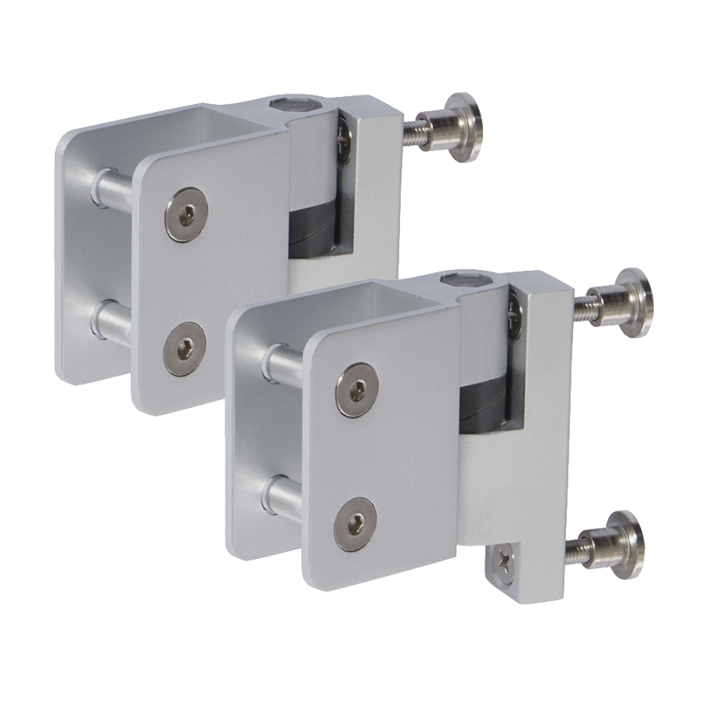 ASEC Cubicle U Bracket Gravity Hinges (1 Pair) To Suit 20mm Board Satin Anodised Aluminium