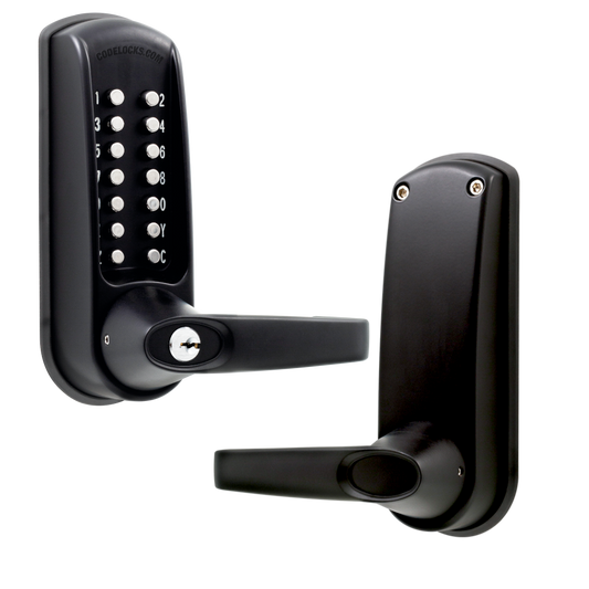 CODELOCKS CL0610 Marine Grade Digital Lock With Tubular Latch CL0615 With Passage Set - Black