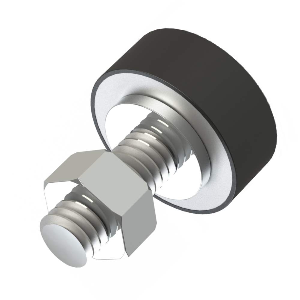 GATEMASTER Gate Bump Stop 18mm Diameter x 7mm Buffer BS18 - Black