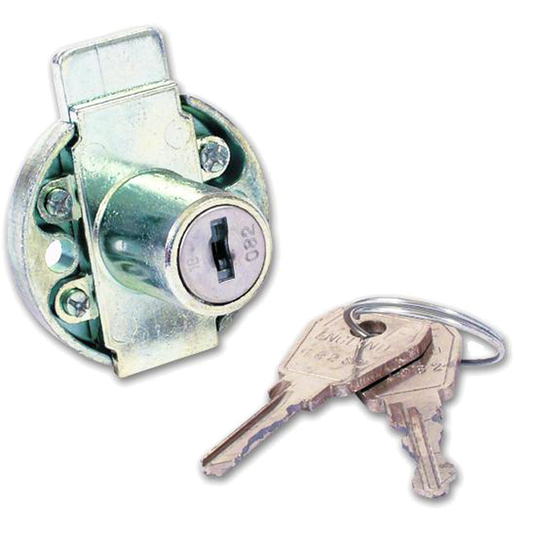 L&F 5872 Furniture Lock 19mm Keyed to Differ - Nickel Plated