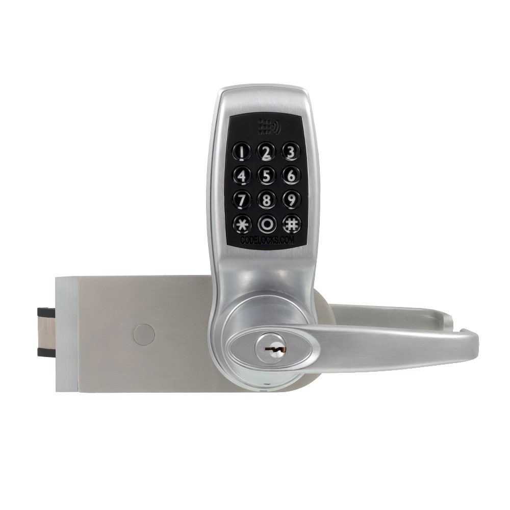 CODELOCKS CL4500 GD BS Smart Glass Door Lock Universal Non Handed Patch Lock Brushed Steel