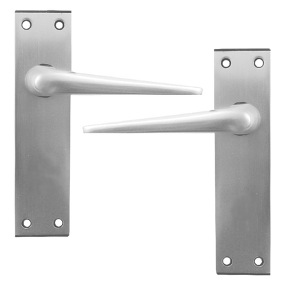 DORTREND 4212 Shirley Plate Mounted Lever Lock Furniture Lever Latch Long Backplate - Anodised Aluminium