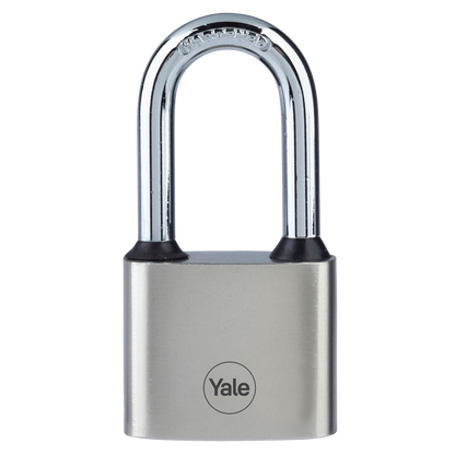 YALE Y112 Series Disc Tumbler Long Shackle Cast Iron Padlock 30mm Body with 37mm Long Shackle - Silver