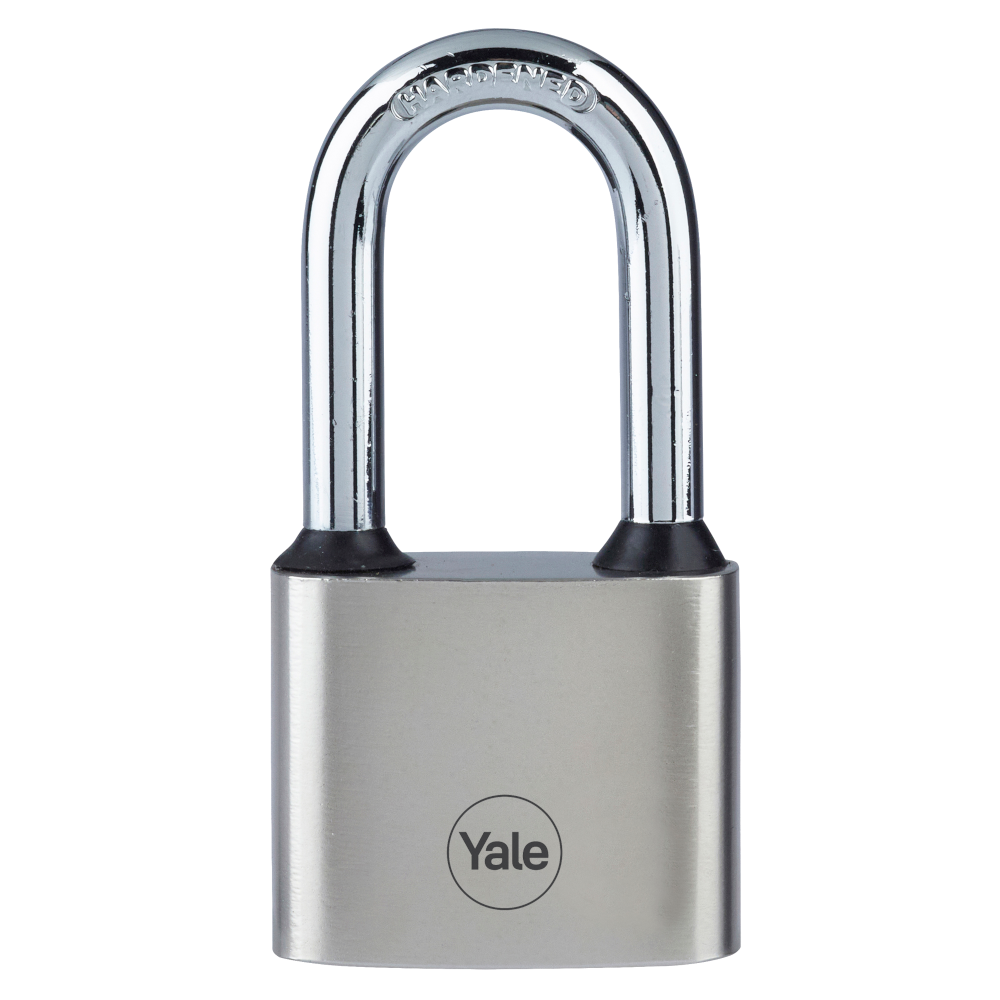 YALE Y112 Series Disc Tumbler Long Shackle Cast Iron Padlock 40mm Body With 38mm Long Shackle - Silver