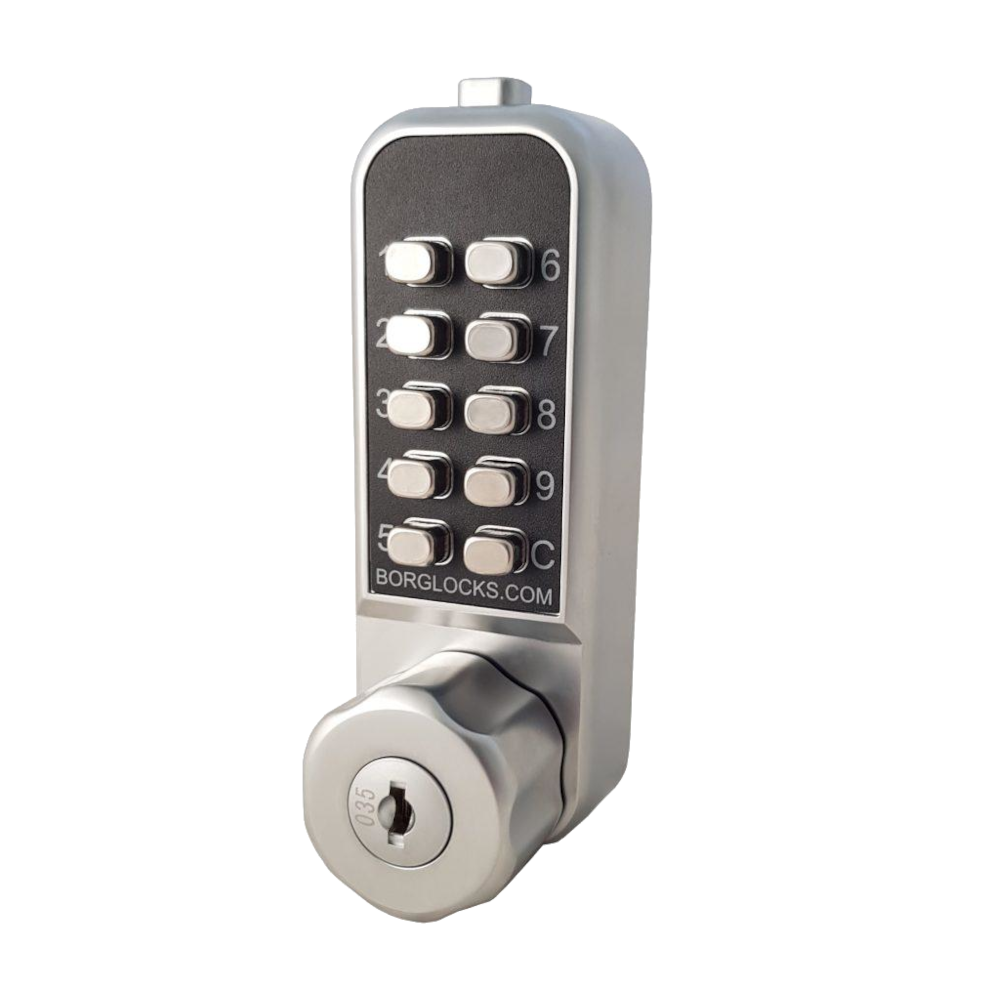 BORG LOCKS BL1706 Vertical Mini Cabinet Lock Easicode Pro c/w Cam And Key Override BL1706 ECP - Satin Chrome