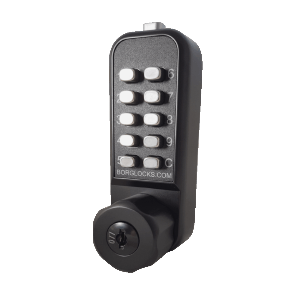 BORG LOCKS BL1706 Vertical Mini Cabinet Lock Easicode Pro c/w Cam And Key Override BL1706 MG Pro - Black (Marine Grade Pro)