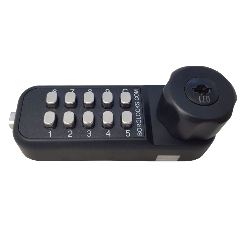 BORG LOCKS BL1716 Horizontal Mini Cabinet Lock Easicode Pro c/w Cam And Key Override BL1716 MG Pro - Black (Marine Grade Pro)