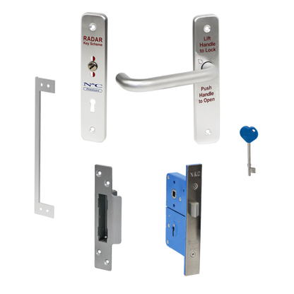 N&C Phlexicare Genuine RADAR Lockset SAA Left Hand - Satin Anodised Aluminium