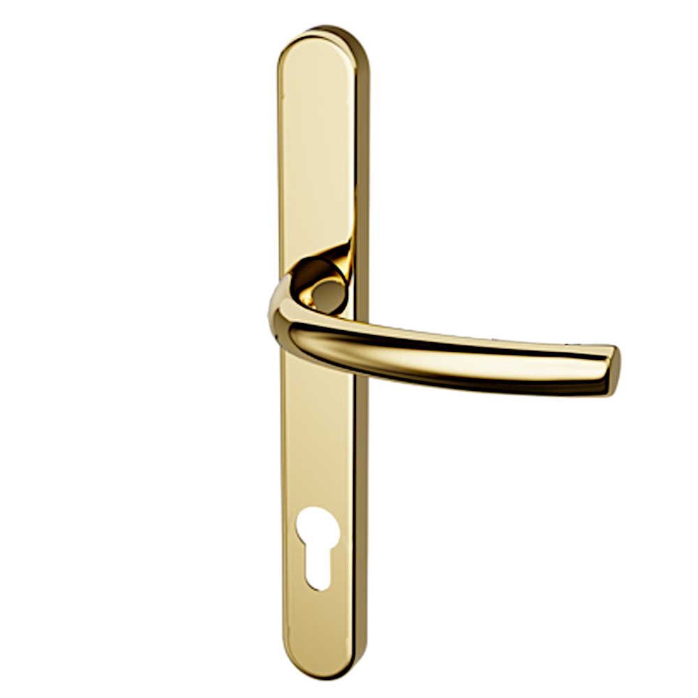 HOPPE Suited Lever/Lever Handle 240mm Backplate With 92mm Centres AR7550/3492 50021394 - Polished Brass