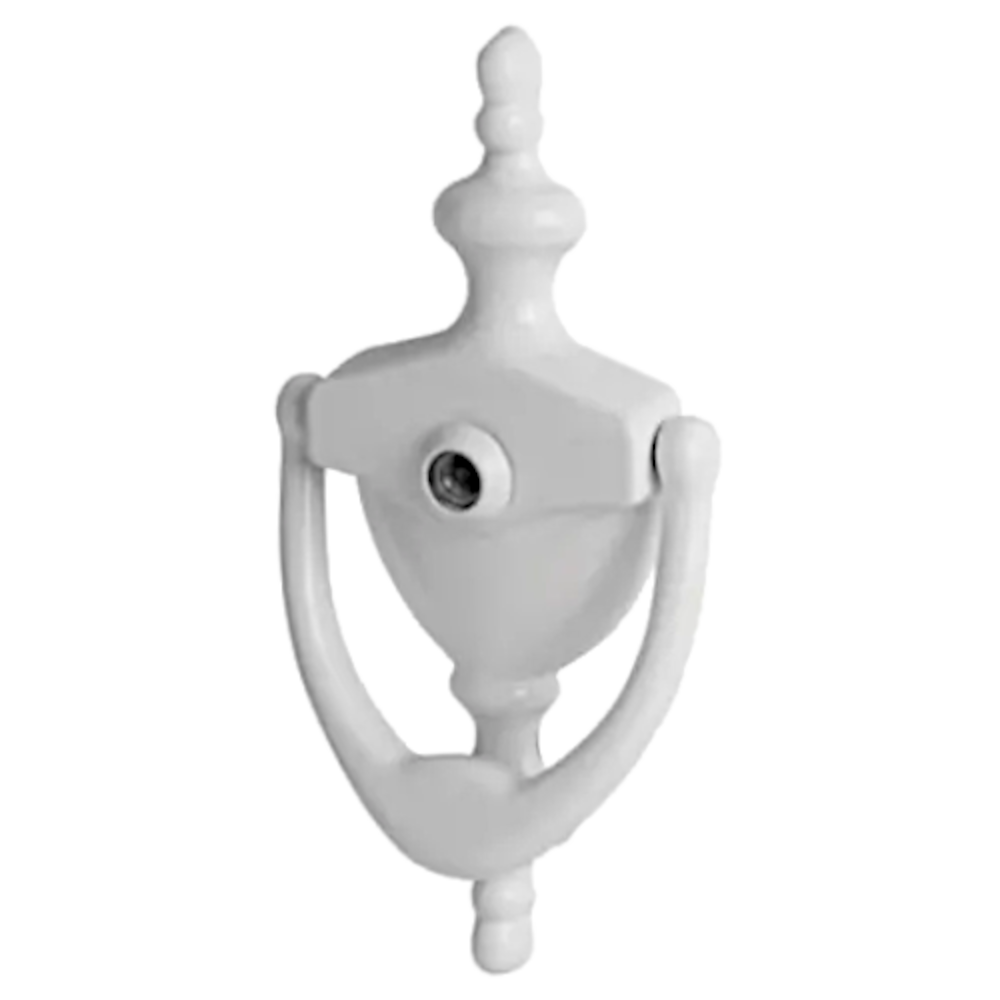 HOPPE Suited Traditional Knocker With 120 Degree Viewer AR727K 87143435 - White