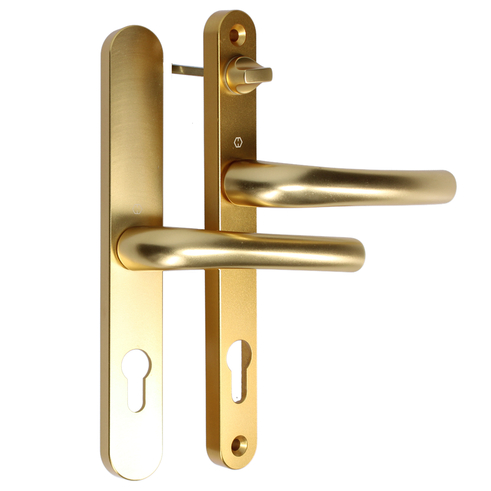 HOPPE Tokyo 92/62 Lever/Lever Narrow Backplate Door Handle With Internal Turn 1710RH/3633N/3623N 92/62 Centres - Gold