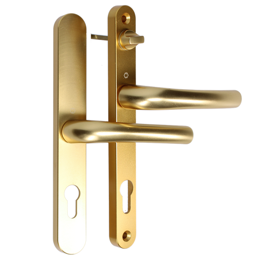 HOPPE Tokyo 92/62 Lever/Lever Narrow Backplate Door Handle With Internal Turn 1710RH/3633N/3623N 92/62 Centres - Gold