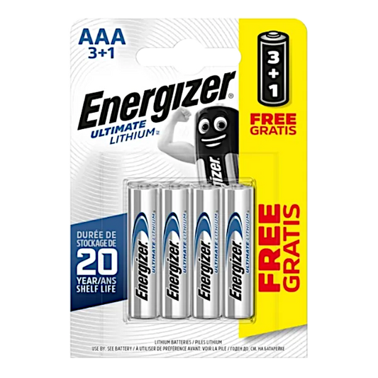 ENERGIZER AAA Ultimate Lithium Battery AAA 3+1 Free Pack