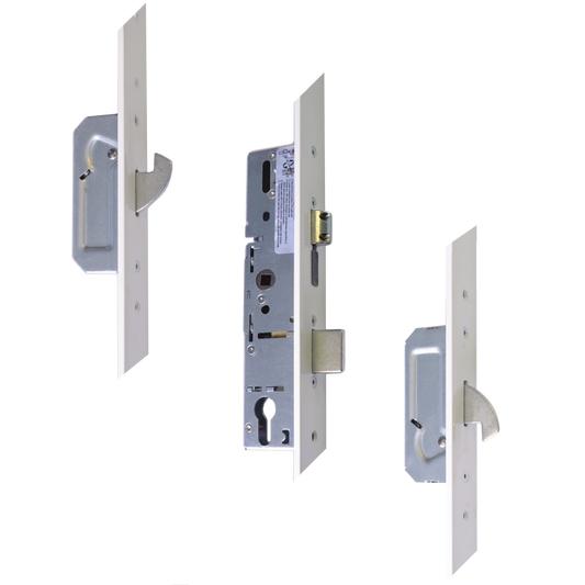 ERA Trimlock Lever Operated Latch & Deadbolt Split Spindle With 2 Hooks & 44mm White Faceplate 45/92 6945-301-ZA-01