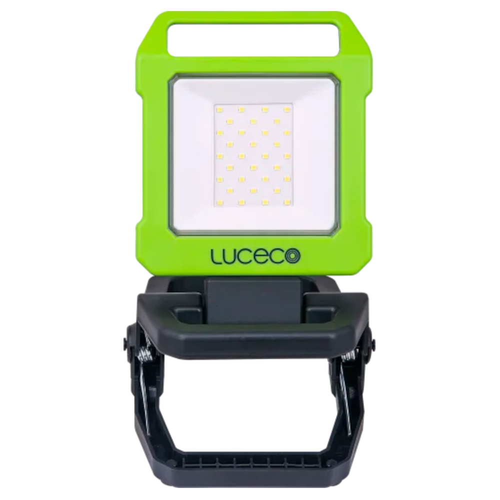 LUCECO Folding Clamp Work Light With Power Bank & USB Charging 1000 Lumen - Green