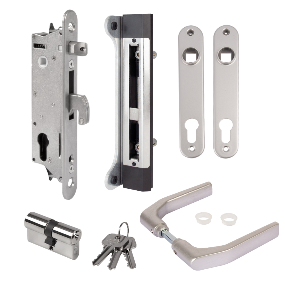 LOCINOX Gatelock Sixtylock Insert Set with Keep For 60mm Box Section SAA Sixtylock Kit - Satin Stainless Steel