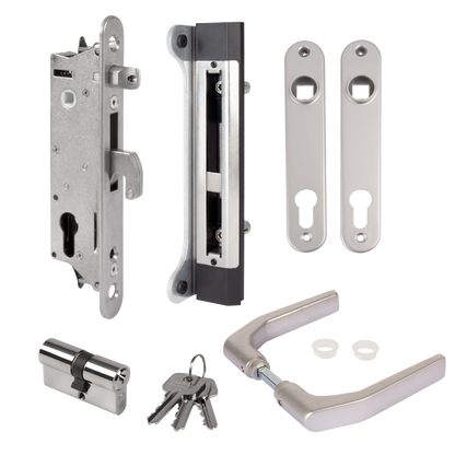 LOCINOX Gatelock Sixtylock Insert Set with Keep For 60mm Box Section SAA Sixtylock Kit - Satin Stainless Steel