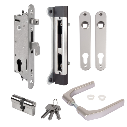 LOCINOX Gatelock Fortylock Insert Set with Keep For 40mm Box Section SAA Fortylock Kit - Satin Stainless Steel