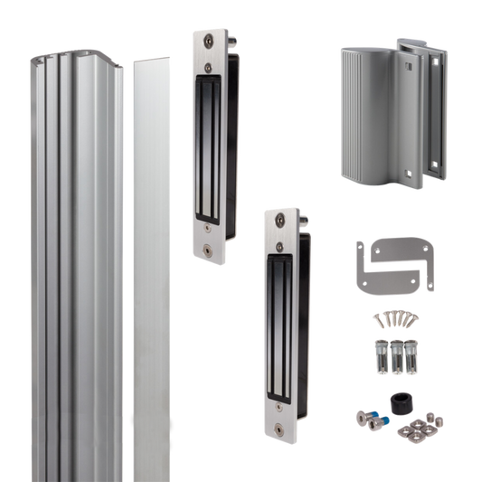 LOCINOX N-Line B-Mag Kit For Swing Gates Silver