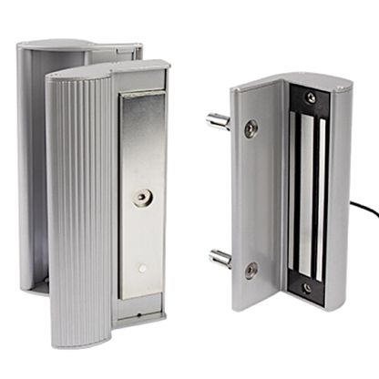 LOCINOX Surface Mounted MAG3000 Electromagnetic Gate Lock With Integrated Handle Silver