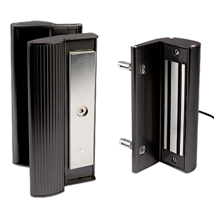 LOCINOX Surface Mounted MAG3000 Electromagnetic Gate Lock With Integrated Handle Black