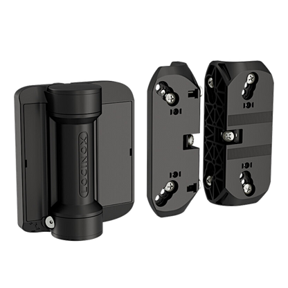 LOCINOX Serval 180 Degree Spring Gate Hinge With Self Drilling Screws Round Profile SD-R - Black