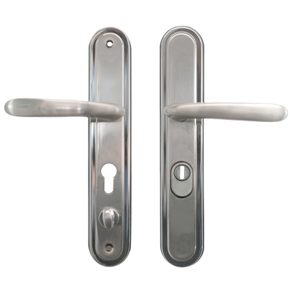 HOOPLY 201208 Lever Door Handle 68mm Centres C/W Snib Right Hand - Satin Nickel