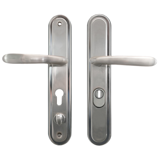 HOOPLY 201208 Lever Door Handle 68mm Centres C/W Snib Right Hand - Satin Nickel