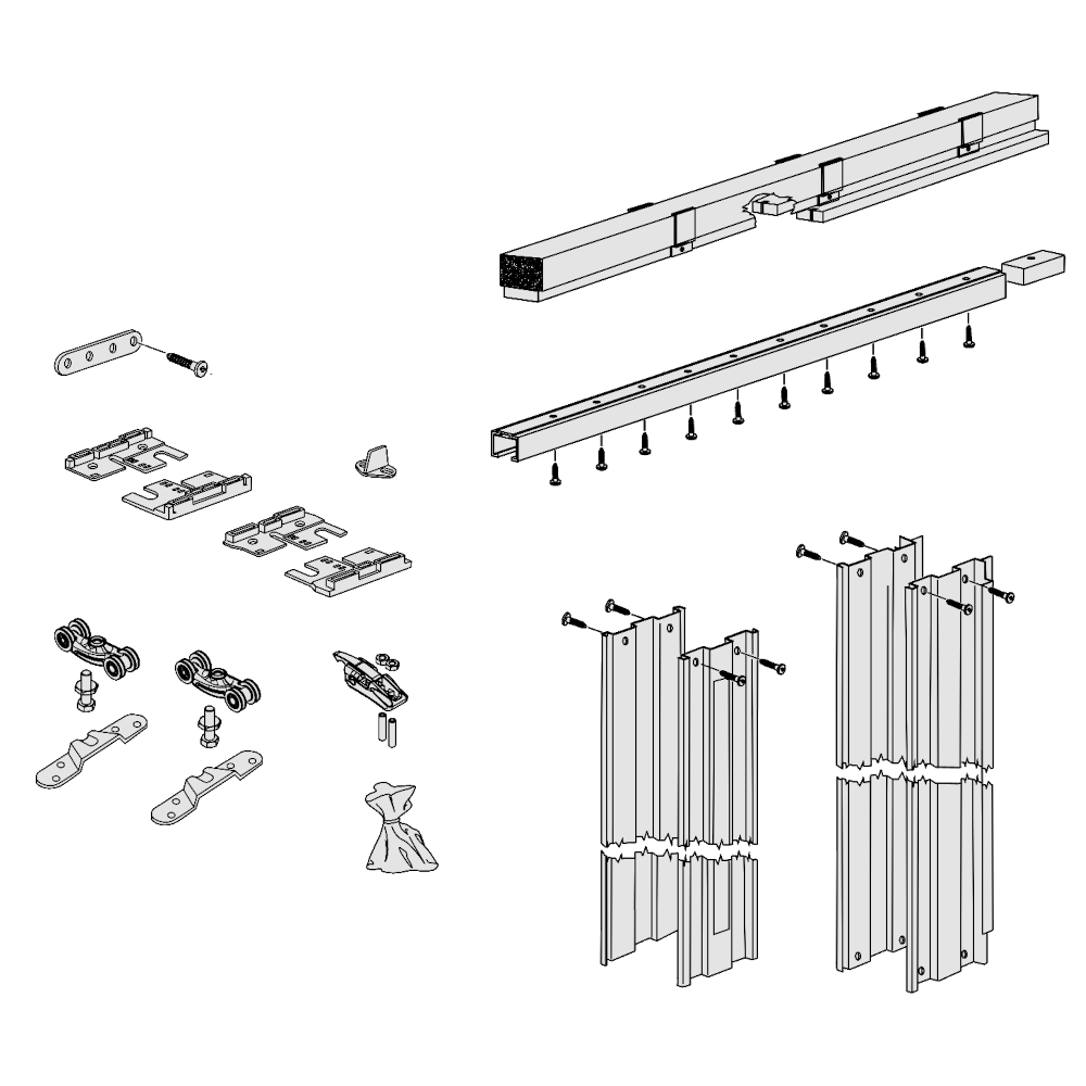 BRIO Pocket Door Kit PS80-20/1 To Suit Plasterboard Stud Walls Single Door Universal Kit Special Order